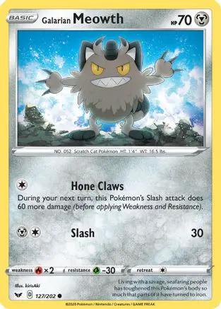 Galarian Meowth 127/202 - SWSH01 Sword & Shield Base Set Reverse Holofoil