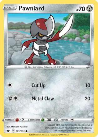 Pawniard 133/202 - SWSH01 Sword & Shield Base Set Reverse Holofoil