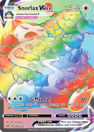 Snorlax VMAX (Secret) 206/202 - SWSH01 Sword & Shield Base Set Holofoil