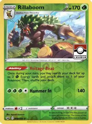 Rillaboom (Pokemon League) 014/202 - League & Championship Cards Reverse Holofoil