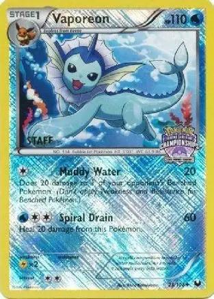 Vaporeon 025/108 - League & Championship Cards - Reverse Holofoil