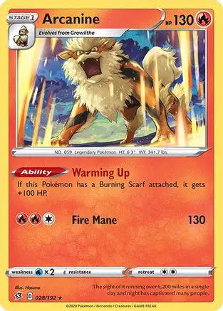 Arcanine 028/192 - SWSH02 Rebel Clash Reverse Holofoil