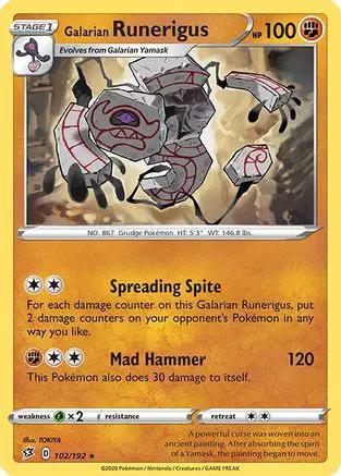 Galarian Runerigus 102/192 - SWSH02 Rebel Clash Reverse Holofoil