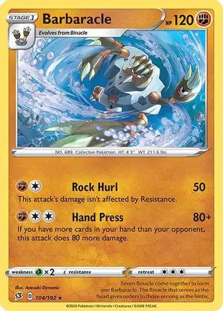Barbaracle 104/192 - SWSH02 Rebel Clash Reverse Holofoil