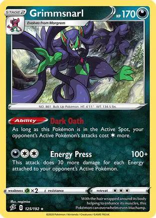 Grimmsnarl 125/192 - SWSH02 Rebel Clash Reverse Holofoil
