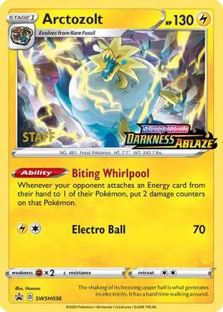 Arctozolt (Prerelease) [Staff] SWSH036 - SWSH Sword & Shield Promo Cards Holofoil