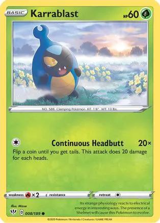 Karrablast 008/189 - SWSH03 Darkness Ablaze Reverse Holofoil