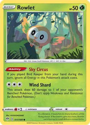Rowlet 011/189 - SWSH03 Darkness Ablaze Reverse Holofoil