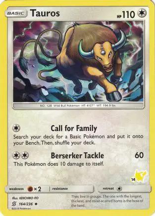 Tauros (# Pikachu Stamped) 164/236 - Battle Academy