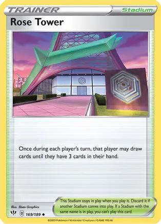 Rose Tower 169/189 - SWSH03 Darkness Ablaze Reverse Holofoil
