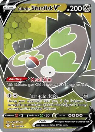 Galarian Stunfisk V (Full Art) 184/189 - SWSH03 Darkness Ablaze Holofoil