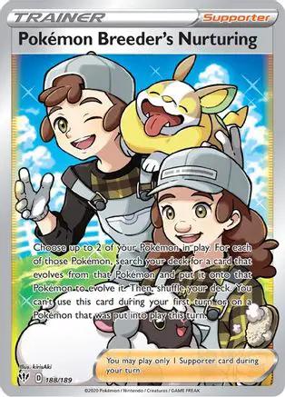 Pokemon Breeder's Nurturing (Full Art) 188/189 - SWSH03 Darkness Ablaze Holofoil