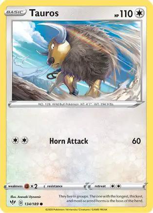 Tauros 134/189 - SWSH03 Darkness Ablaze Reverse Holofoil