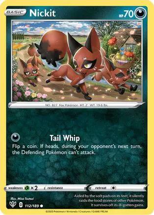 Nickit 112/189 - SWSH03 Darkness Ablaze Reverse Holofoil