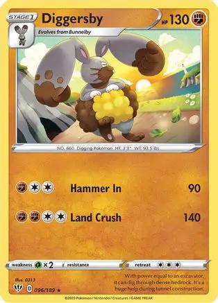 Diggersby 096/189 - SWSH03 Darkness Ablaze Reverse Holofoil