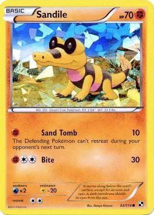 Sandile (Cracked Ice Holo) 063/114 - Miscellaneous Cards & Products Holofoil