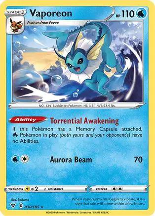 Vaporeon 030/185 - SWSH04 Vivid Voltage