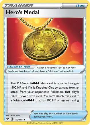 Hero's Medal 152/185 - SWSH04 Vivid Voltage Reverse Holofoil
