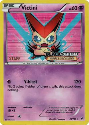 Victini (Prerelease) [Staff] 043/101 - Black and White Promos Holofoil