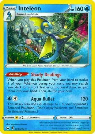 Inteleon (Cosmos Holo) 058/202 - Miscellaneous Cards & Products Holofoil