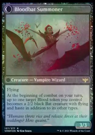 Voldaren Bloodcaster // Bloodbat Summoner (PRE-137S) - Innistrad: Crimson Vow Promos: (Double Faced Transform) Foil