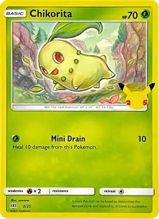 Chikorita 002/25 - McDonalds 25th Anniversary Promos Holofoil