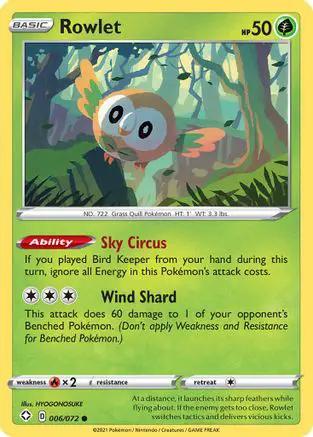 Rowlet 006/072 - Shining Fates Reverse Holofoil