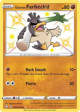 Galarian Farfetch'd SV063/SV122 - Shining Fates Shiny Vault Holofoil