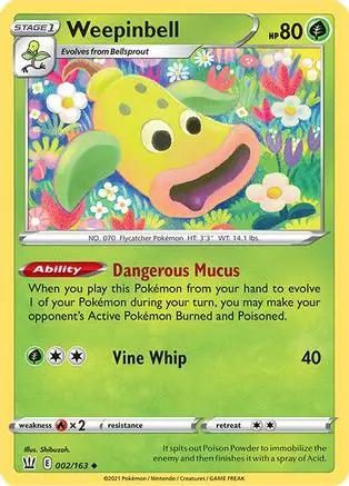 Weepinbell 002/163 - SWSH05 Battle Styles Reverse Holofoil