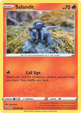 Salandit 027/163 - SWSH05 Battle Styles Reverse Holofoil