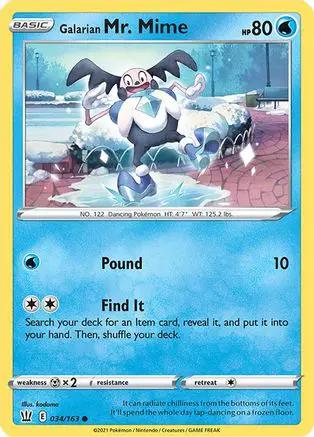 Galarian Mr. Mime 034/163 - SWSH05 Battle Styles Reverse Holofoil
