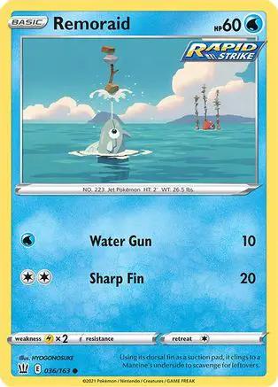 Remoraid 036/163 - SWSH05 Battle Styles Reverse Holofoil