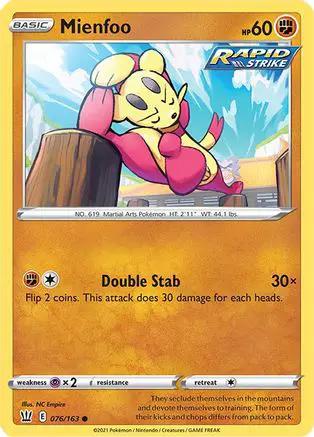 Mienfoo 076/163 - SWSH05 Battle Styles Reverse Holofoil