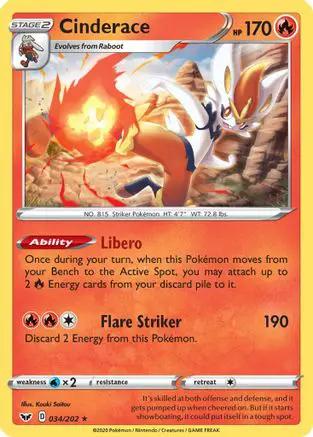 Cinderace (Non-Holo) 034/202 - Deck Exclusives