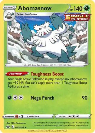 Abomasnow 010/198 - SWSH06 Chilling Reign Reverse Holofoil