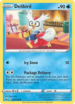 Delibird 032/198 - SWSH06 Chilling Reign Reverse Holofoil