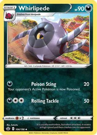 Whirlipede 106/198 - SWSH06 Chilling Reign Reverse Holofoil