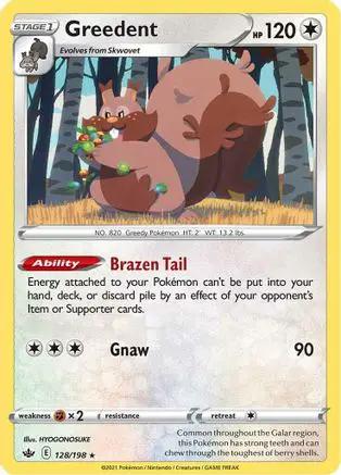 Greedent 128/198 - SWSH06 Chilling Reign Reverse Holofoil