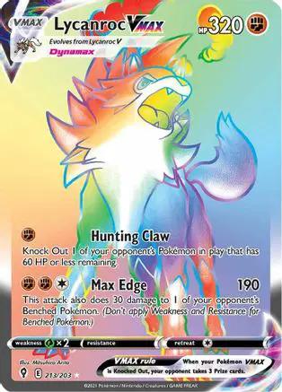 Lycanroc VMAX (Secret) 213/203 - SWSH07 Evolving Skies Holofoil