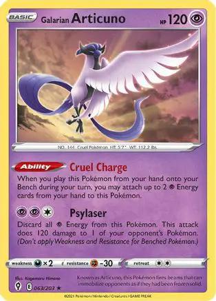 Galarian Articuno 063/203 - SWSH07 Evolving Skies Reverse Holofoil