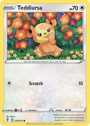 Teddiursa 126/203 - SWSH07 Evolving Skies Reverse Holofoil