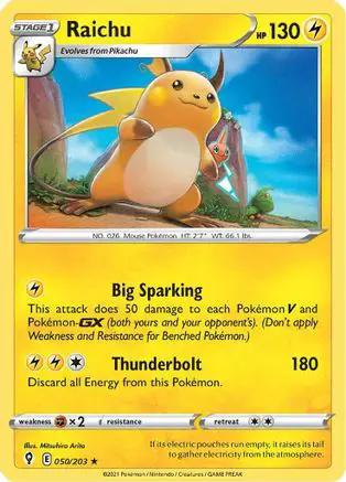 Raichu 050/203 - SWSH07 Evolving Skies Holofoil