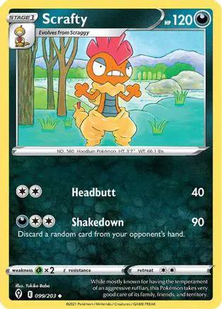 Scrafty 099/203 - SWSH07 Evolving Skies Reverse Holofoil