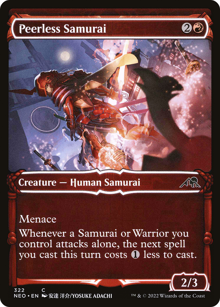 Peerless Samurai (NEO-322) - Kamigawa: Neon Dynasty: (Showcase) Foil