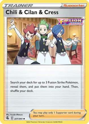 Chili & Cilan & Cress 227/264 - SWSH08 Fusion Strike Reverse Holofoil
