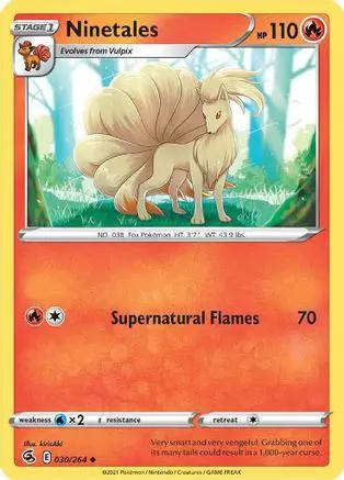 Ninetales 030/264 - SWSH08 Fusion Strike Reverse Holofoil