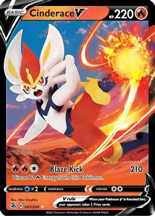 Pokemon: Cinderace V Fusion Strike 43/264 - Near Mint