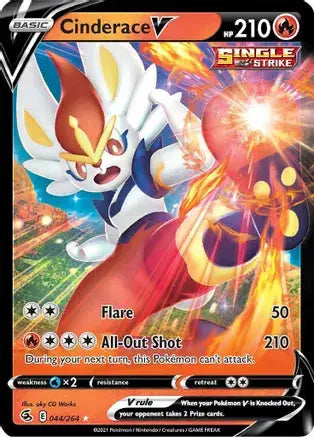 Pokemon: Cinderace V Fusion Strike 44/264 - Near Mint