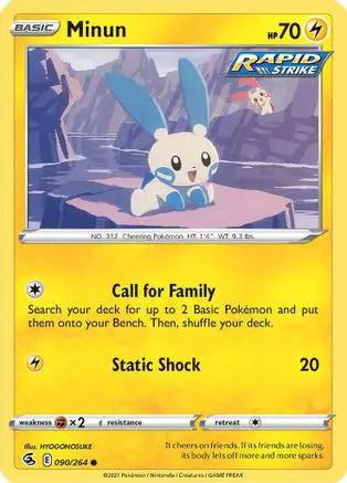 Minun 090/264 - SWSH08 Fusion Strike Reverse Holofoil