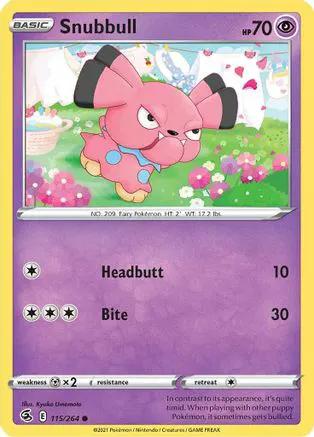 Snubbull 115/264 - SWSH08 Fusion Strike Reverse Holofoil